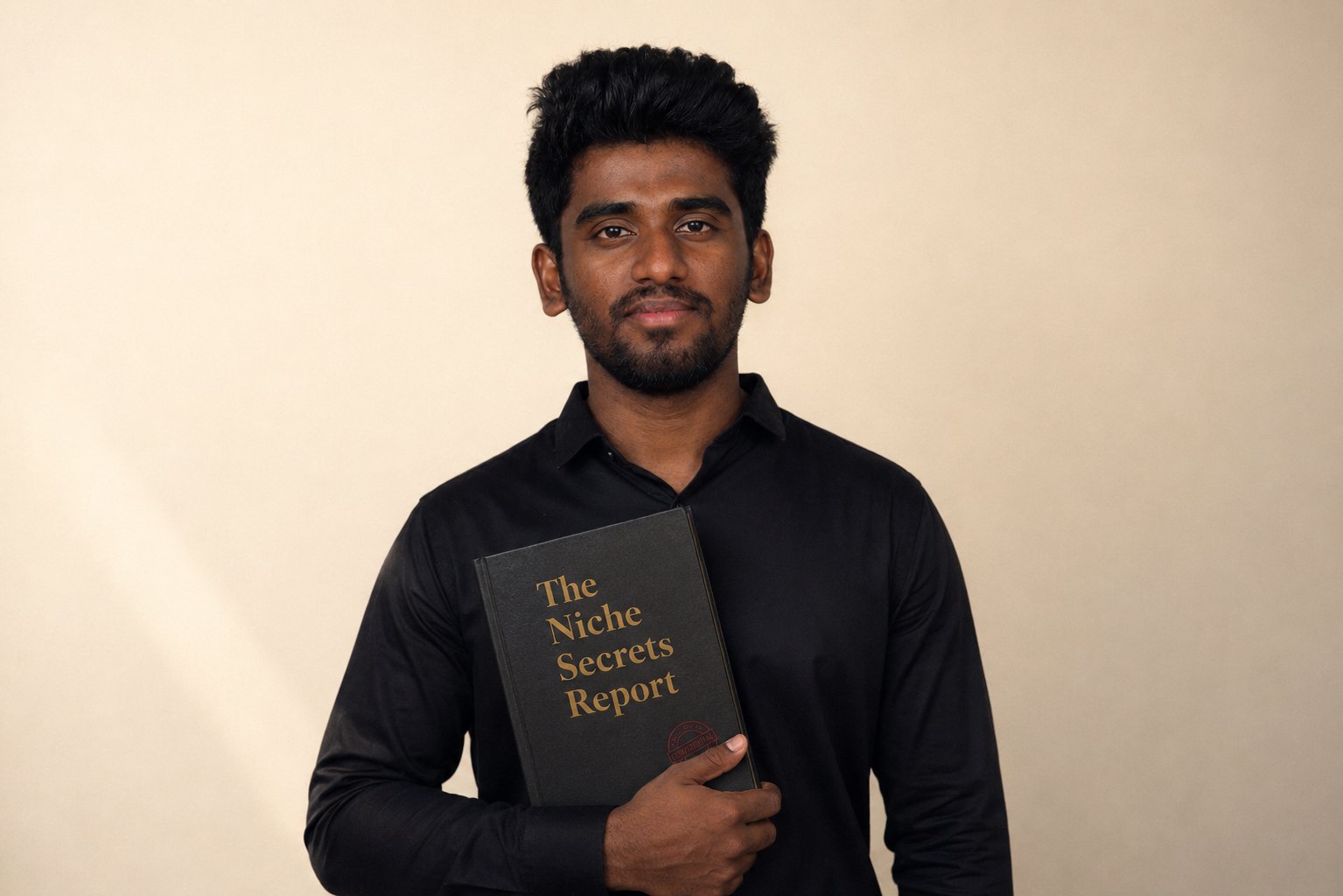 Nirmal holding The Niche Secrets Report